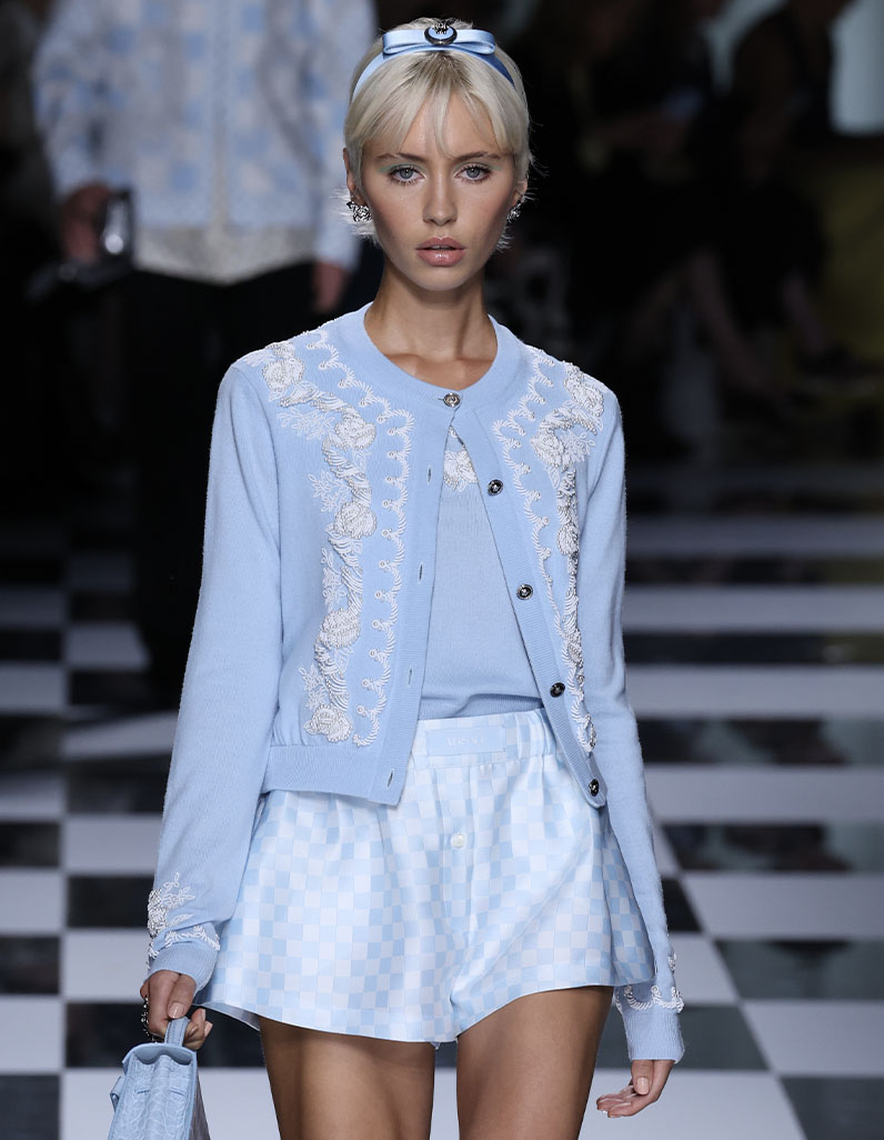 IRIS LAW WALKS AT VERSACE RUNWAY