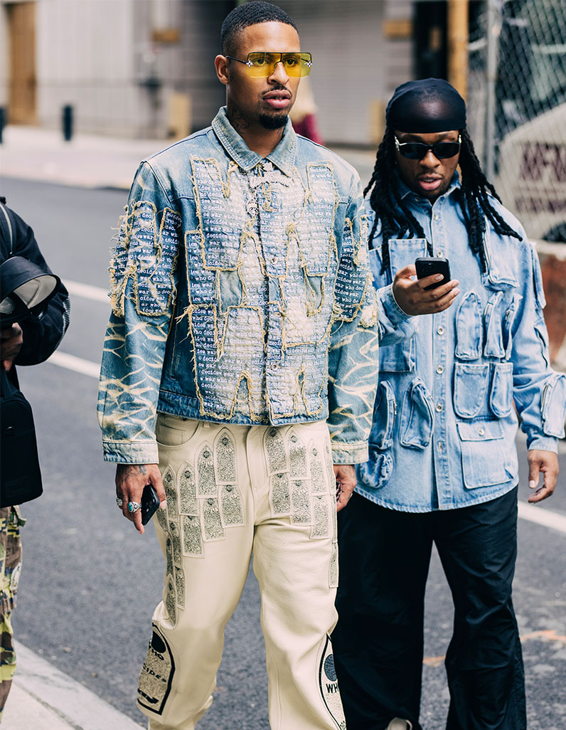 women in straight leg jeans