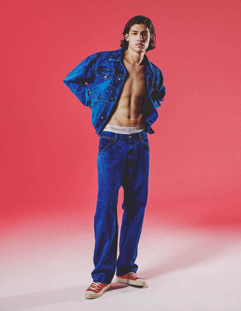 denim co-ord set vivienne westwood