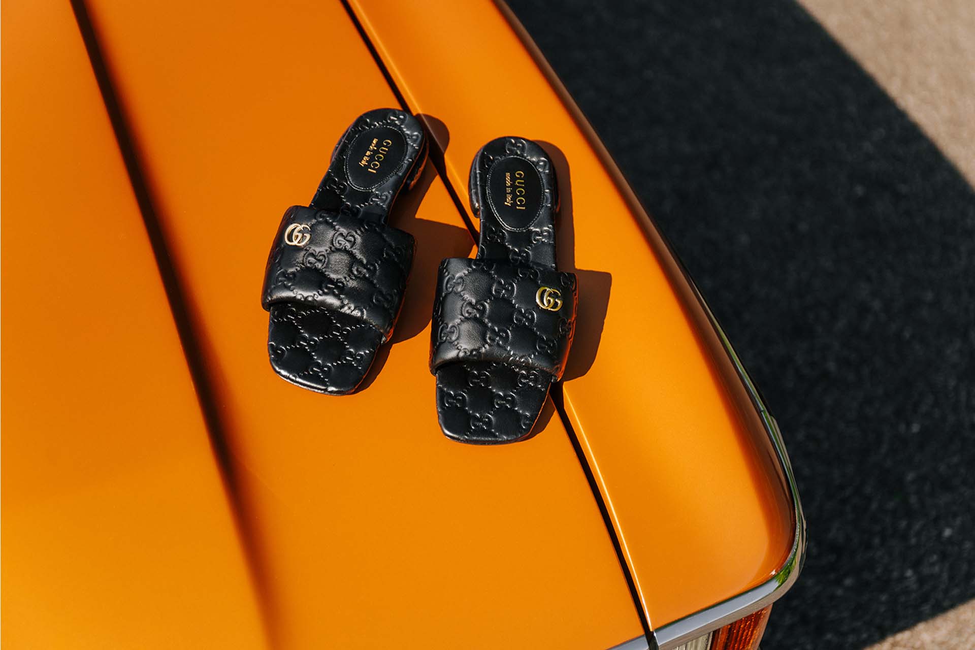 Gucci GG Meg Leather Sliders