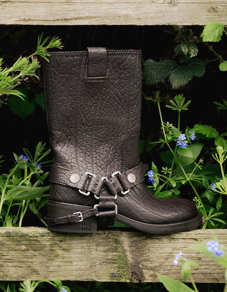 Miu Miu Leather Biker Boots