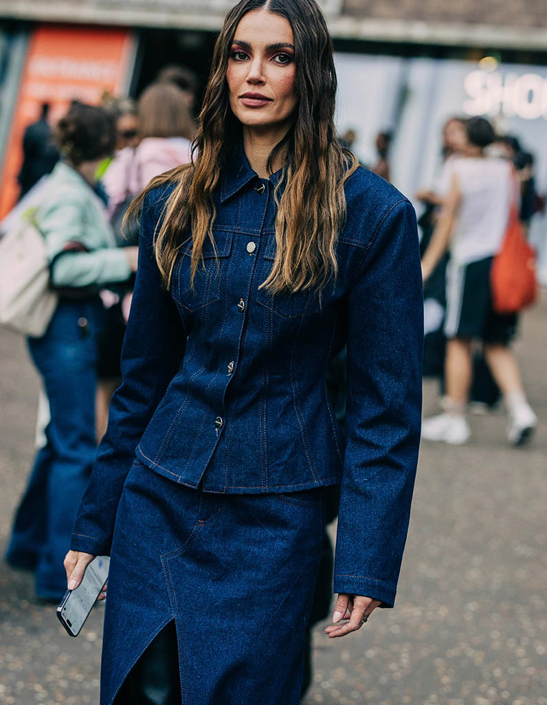 Women wearing denim co-ord
