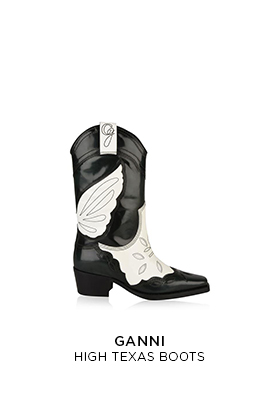 Ganni high black Texas Western style boots