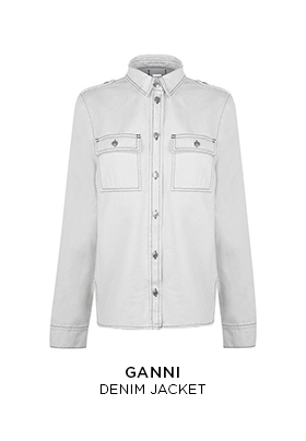 Ganni white denim jacket