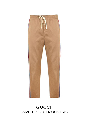 Gucci tape logo trousers