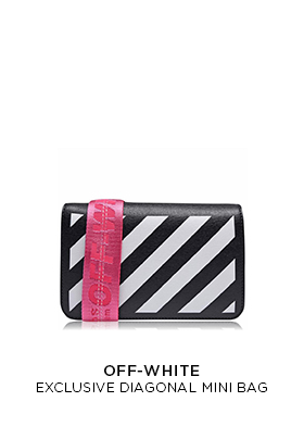 Flannels X Off White exclusive pink diagonal stripe mini bag