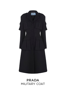 Prada black military coat