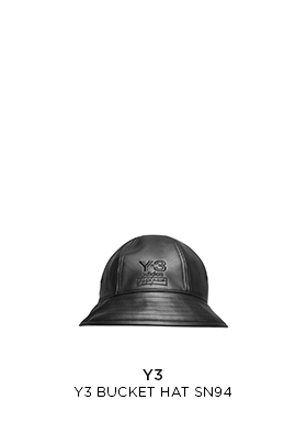 Y-3 black leather bucket hat